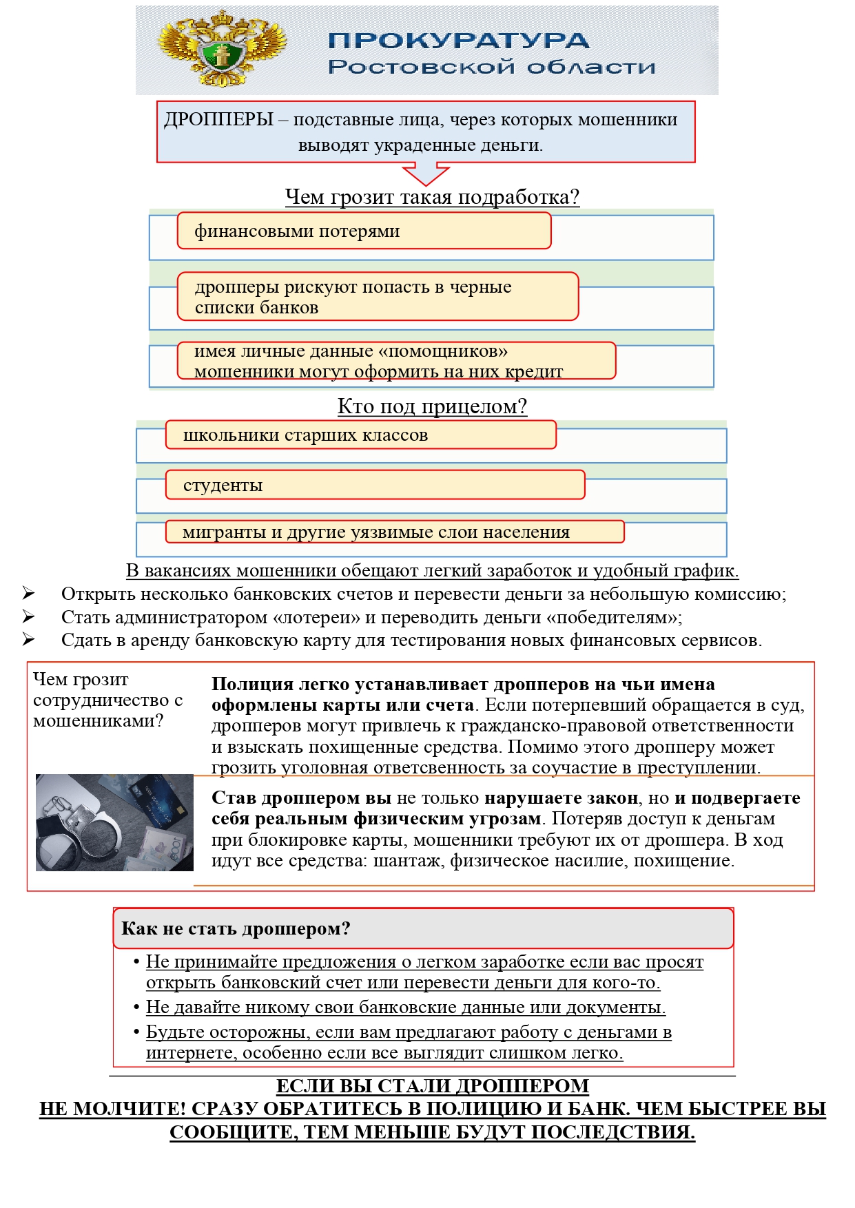 Осторожно мошенники. Дропперы